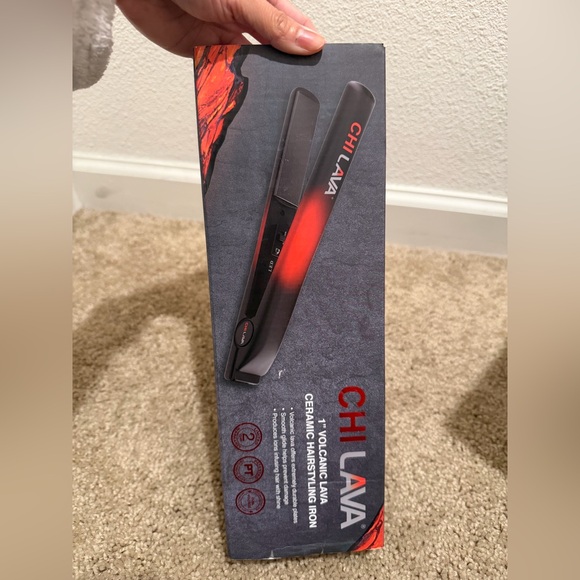 “New” CHI Lava Ceramic Hairstyling Iron - Black and Red regular $139